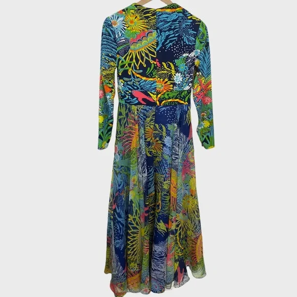 Vintage Don Luis De Espana Multicolor Funky Floral Print Flowy Maxi Dress S/M - Picture 12 of 12